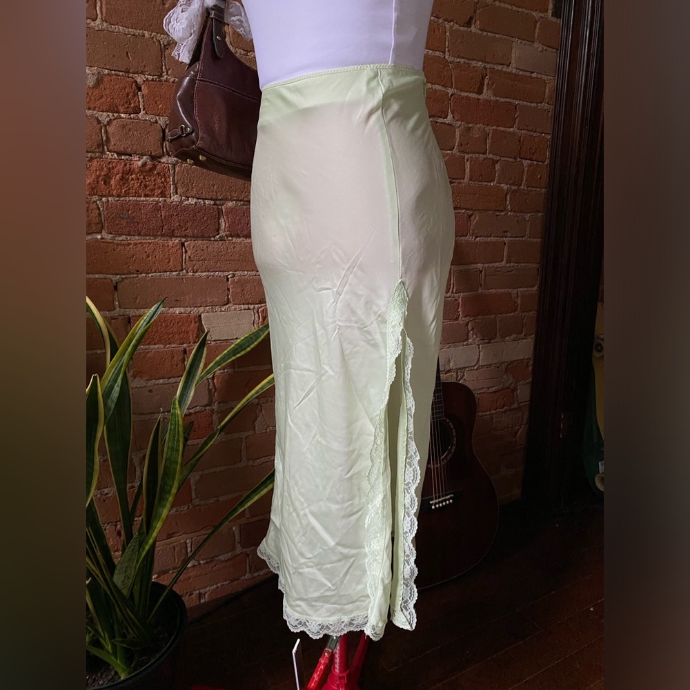 pistachio midi skirt